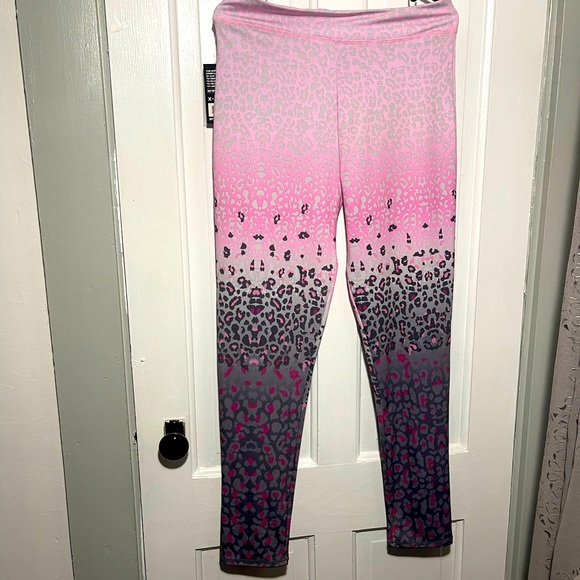Pants - Pink & Gray Leopard Print Leggings Sz XL